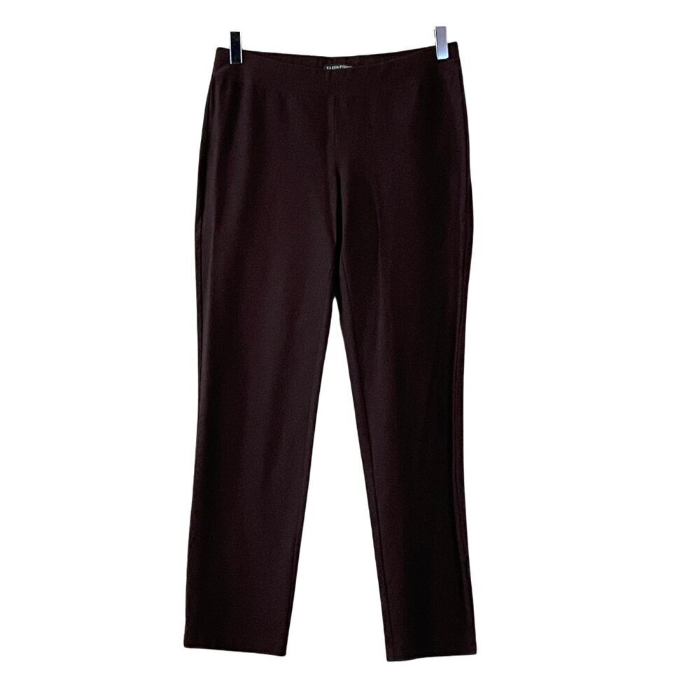 Eileen Fisher Elastic Waist Thick Knit Ponte Pants in Brown Sz. XS